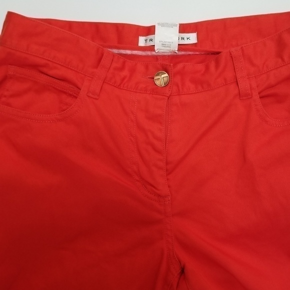 Trina Turk  Red Coral Orange Jeans Size 4 - Picture 4 of 8